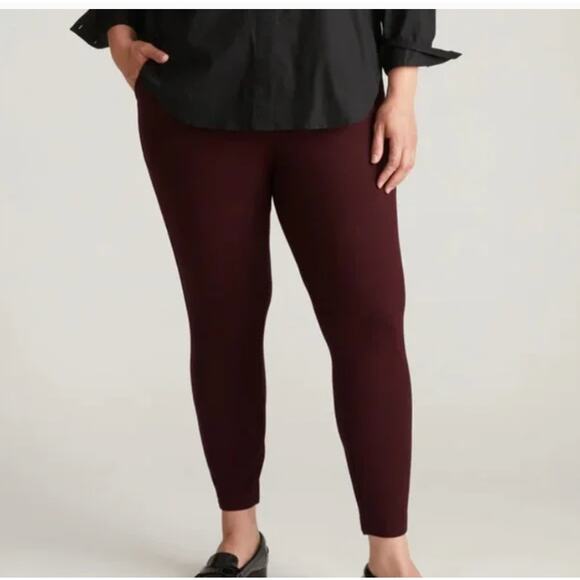 Universal Standard Moro Ponte Pants 4XL 38 40 6X NWT Red Burgundy Trousers Prep - Picture 2 of 5